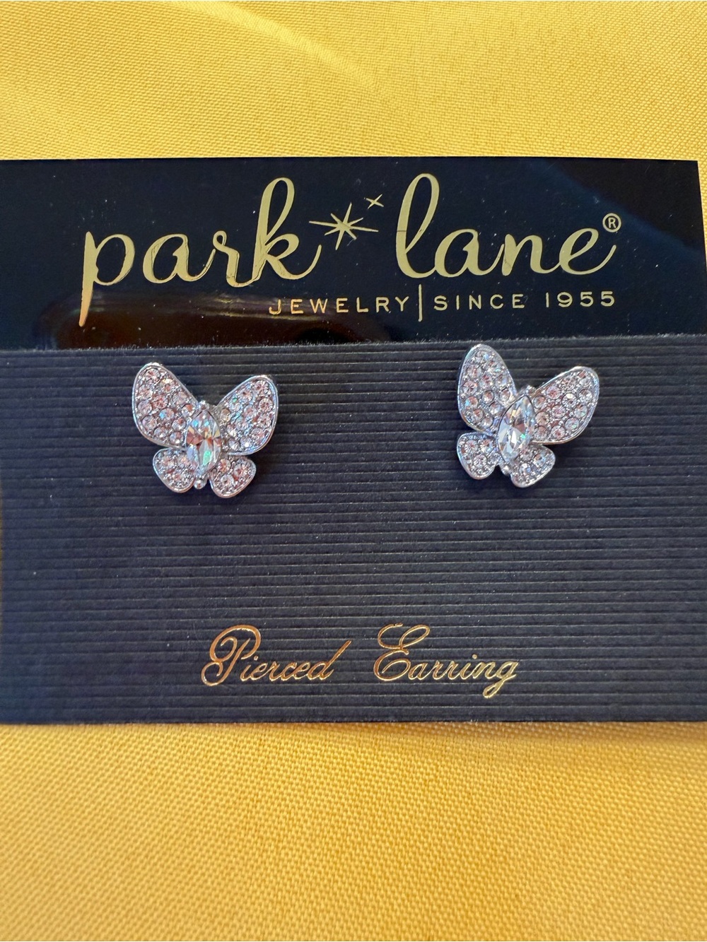 Park Lane Silver Crystal Butterfly Earrings New